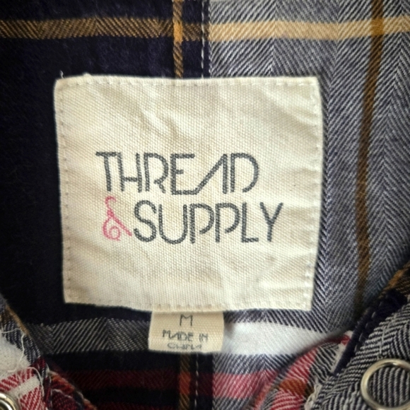 Thread & Supply Womens Flannel Plaid Pearl Snap Button-up Shirt Size M - Picture 6 of 13